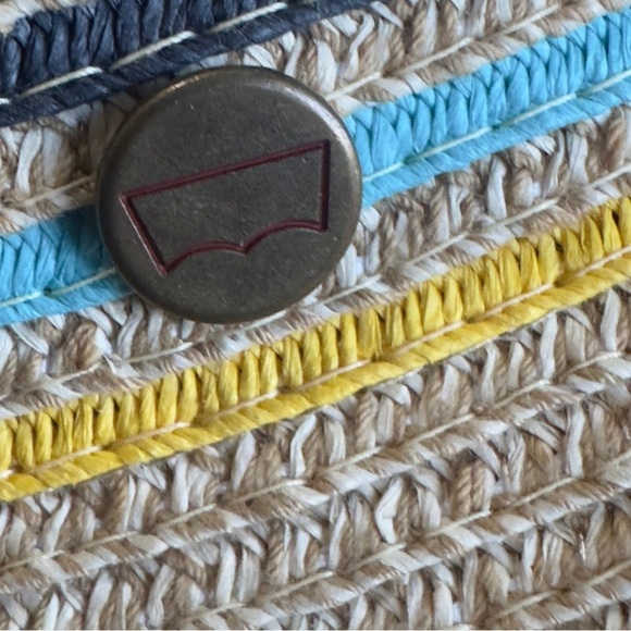 Levi’s Straw Fedora Hat M/L – Summer Beach Trilby with Multicolor Band - Picture 6 of 7